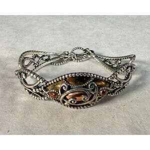 Carolyn Pollack Relios Sterling Silver Brass Copper Link Bracelet